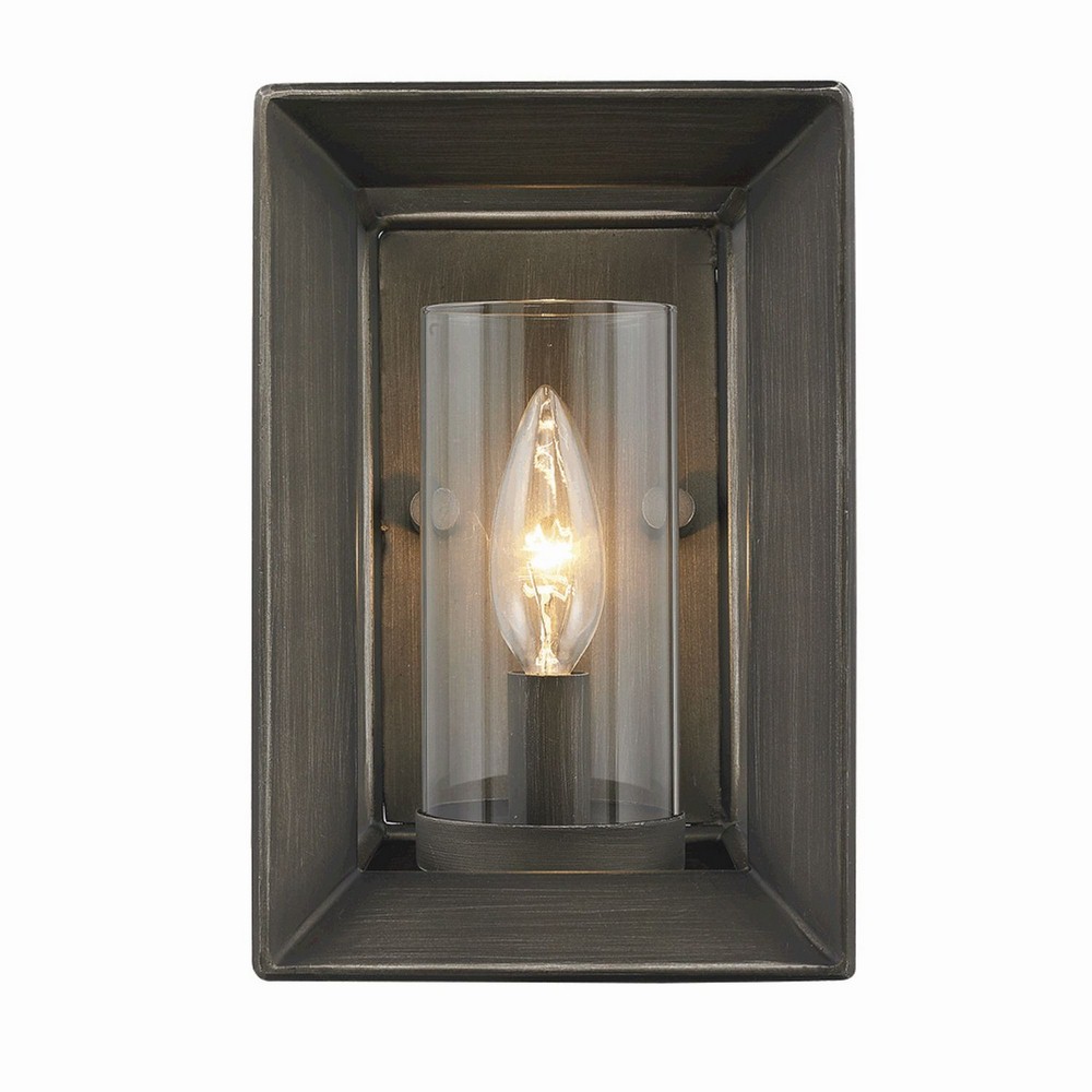 Golden Lighting-2073-1W GMT-Smyth - 1 Light Wall Sconce in Contemporary style - 8.75 Inches high by 5.88 Inches wide Gunmetal Bronze  Gunmetal Bronze Finish